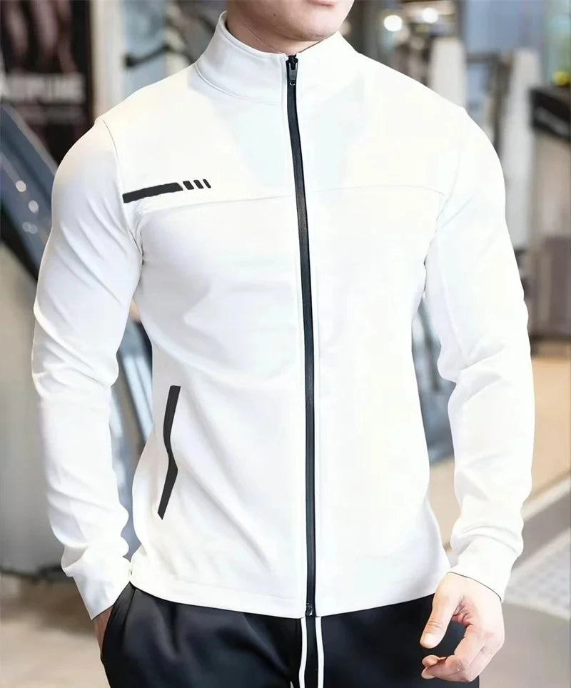 Mens Gym Fitness Tops Casual Jogging Sports Jacket Outdoor Workout Training Sweatshirt zipper Jacket Running Tights Men clothes