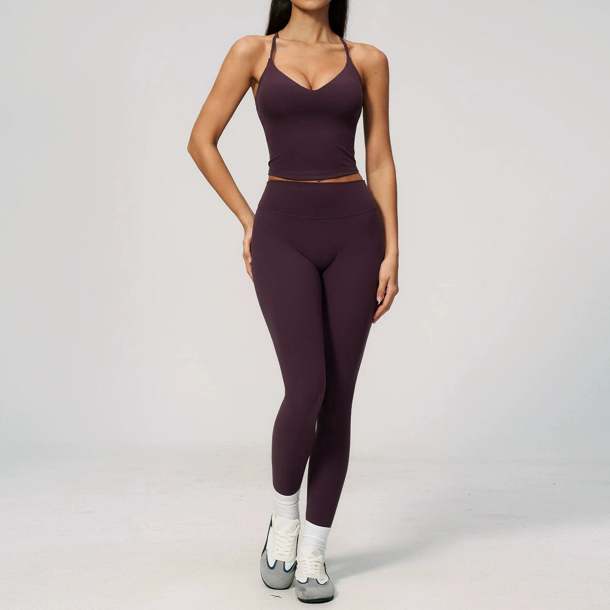 Yoga Set 2 Pieces Sports Suit Fitness Outfits Women Tracksuit Workout Clothes Running Sports Bra Leggings Gym Suit Athletic Wear