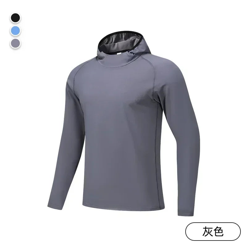 Men Gym Sportswear Hoodie T Shirt Man Long Sleeve Tops Fall Winter Velvet Running Jackets Women Hooded Sports Top Fitness Wear
