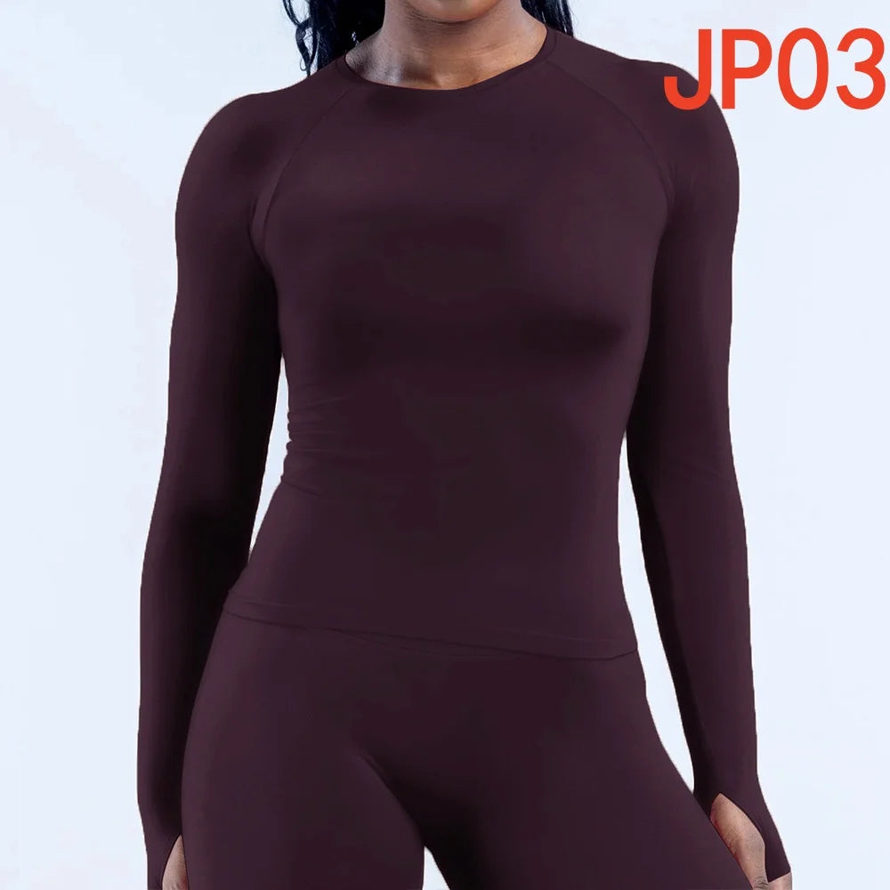 Yoga Set T-shirt Sets Impact Shorts Sleeve Tops Leggings Set Women Backless Long Sleeve Gym Suit Clothes Outfit Workout Bodysuit