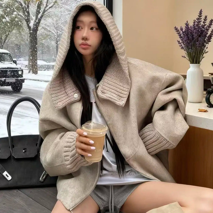 Fashion Lapel Short Coat Women's 2025 Autumn and Winter New Loose and Thin Versatile Casual Jacket Top